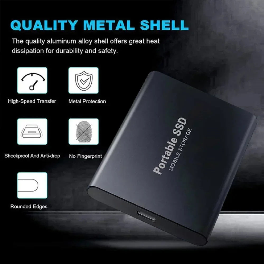Original Hard Disk 1TB External Hard Drive 2TB High Speed Portable SSD 16TB High Capcity Solid State Drive for Laptop/Phone/Mac