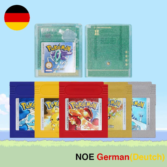 NOE Version Pokemon Blau Gelb Goldene Kristall Rot Silberne Game Cartridge High Quality with Battery for GBC