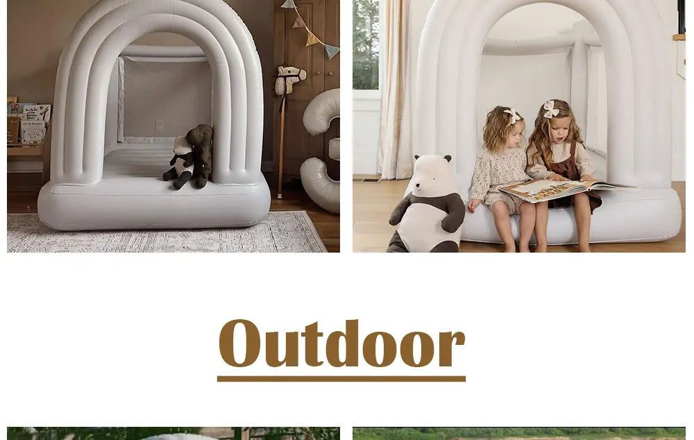 Rainbow Bounce House 1~6 Years Birthday Gift Children's Mini Inflatable Castle PVC Kids Toy Children's Castle Safe Silent