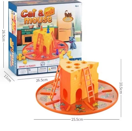 Kids Cheese Game Cat and Mouse Cake Board Game Parent-Child Interactive Strategy Family Party Game Toy