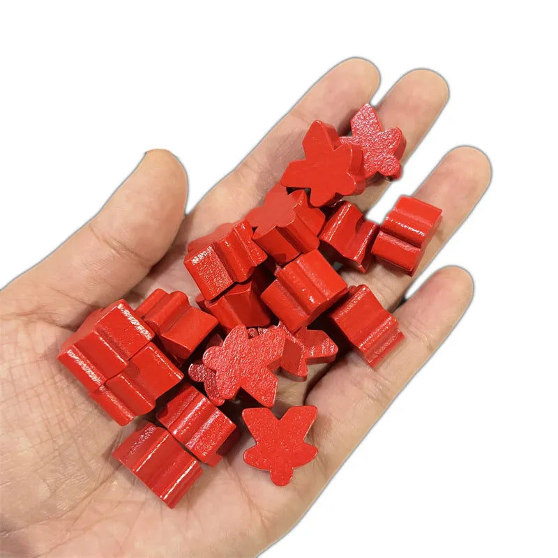 100 Wooden Meeples 14 colors 16mm Extra Board Game Pawns Pieces Replacement Tabletop Gaming components and Upgrade Accessories