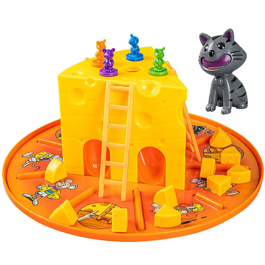 Kids Cheese Game Cat and Mouse Cake Board Game Parent-Child Interactive Strategy Family Party Game Toy