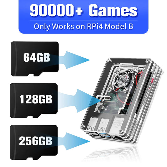 Game Card For Raspberry Pi 4 Model B Memory TF Card Pre-loaded 60+ Emulators For PS1/PSP/Sega Saturn/N64/MAME With 90000+ Games