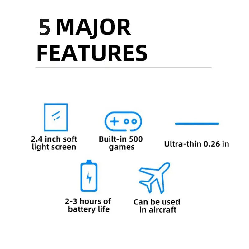 Handheld Game Console 500 Classic Games LCD Portable Retro Video Mini Game Console Rechargeable Great Gift for Kids and Adults