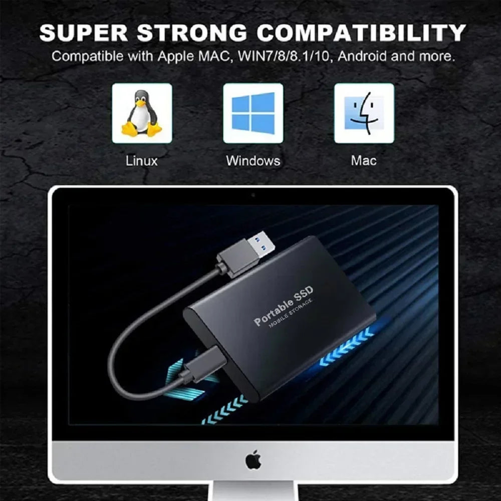 Original Hard Disk 1TB External Hard Drive 2TB High Speed Portable SSD 16TB High Capcity Solid State Drive for Laptop/Phone/Mac