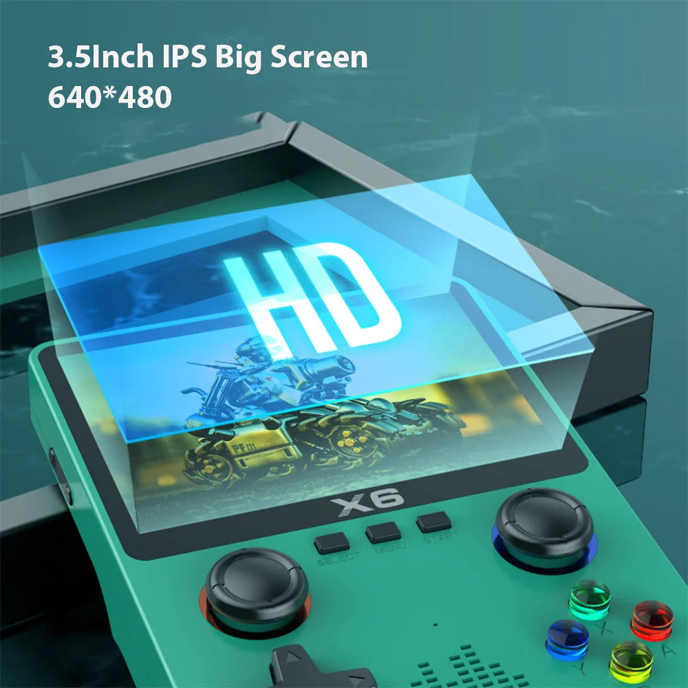 D007 Plus/ X6 3.5 Inch IPS Screen Handheld Game Players Dual Joystick 10000+ Game Retro Devices Portable Game Consoles