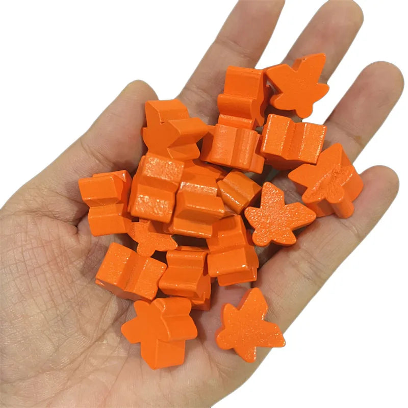 100 Wooden Meeples 14 colors 16mm Extra Board Game Pawns Pieces Replacement Tabletop Gaming components and Upgrade Accessories