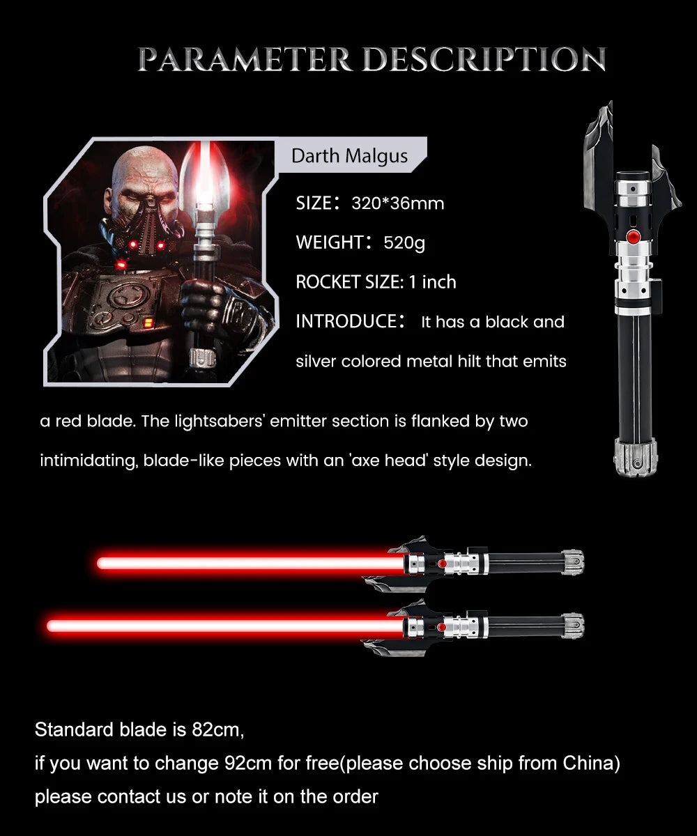 TXQSABER Lightsaber Neo Pixel Smooth Swing Metal Handle Weathered LED Strip Blade Cosplay Toys Laser Sword Replica Darth Malgus
