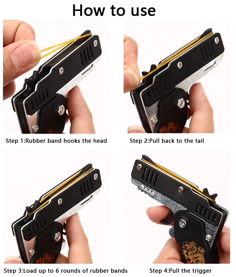 1PC Mini Keychain Gun Rubber Band Gun Toy Gun Shooting Pistol Alloy Kid Outdoor Activities Party Game Birthday Gift for Children