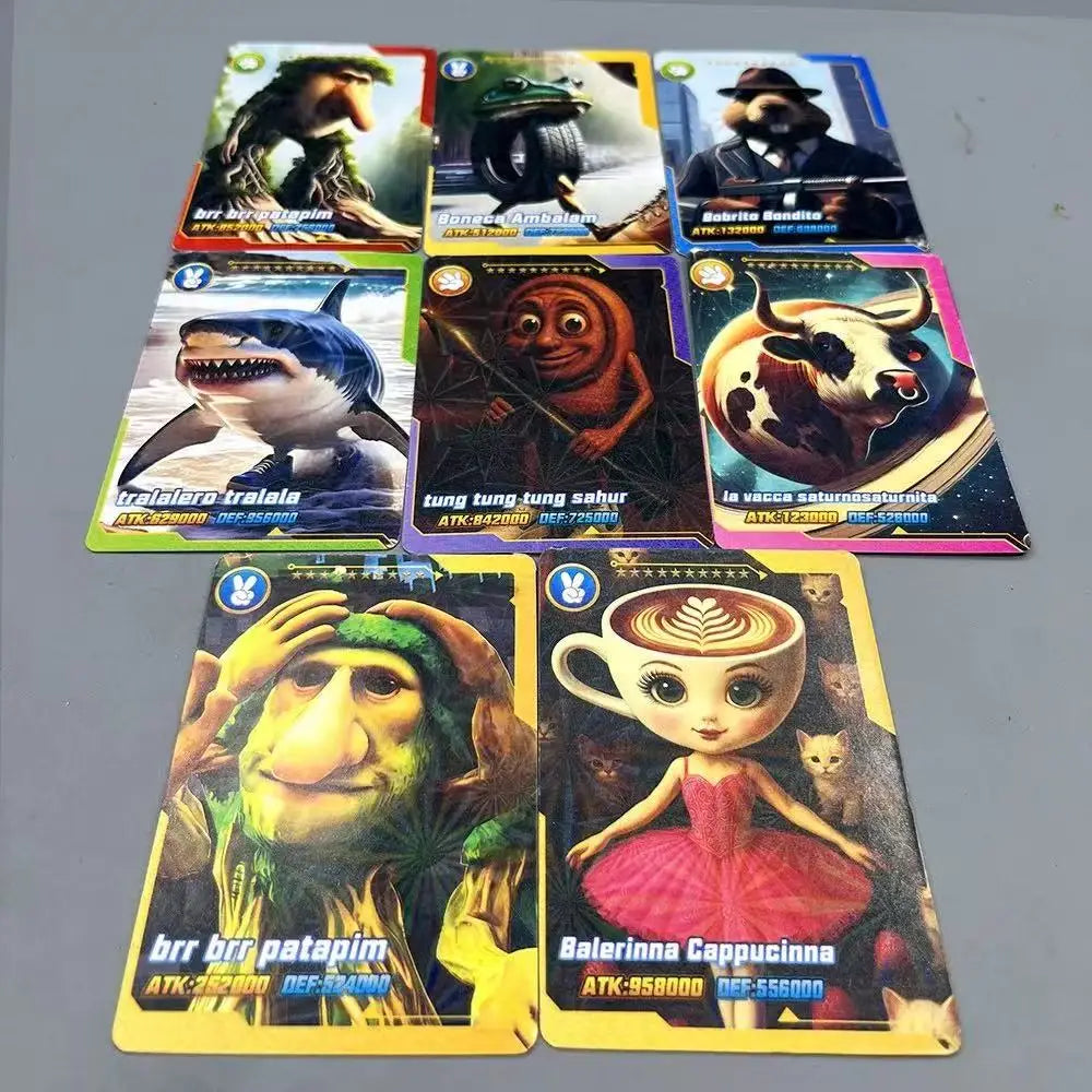 Funny Tungtungtung Sahur Cards Brainrot Italian Game Tralalero Tralala Card Photo Collection Kids Party Cosplay Classic Toy Gift