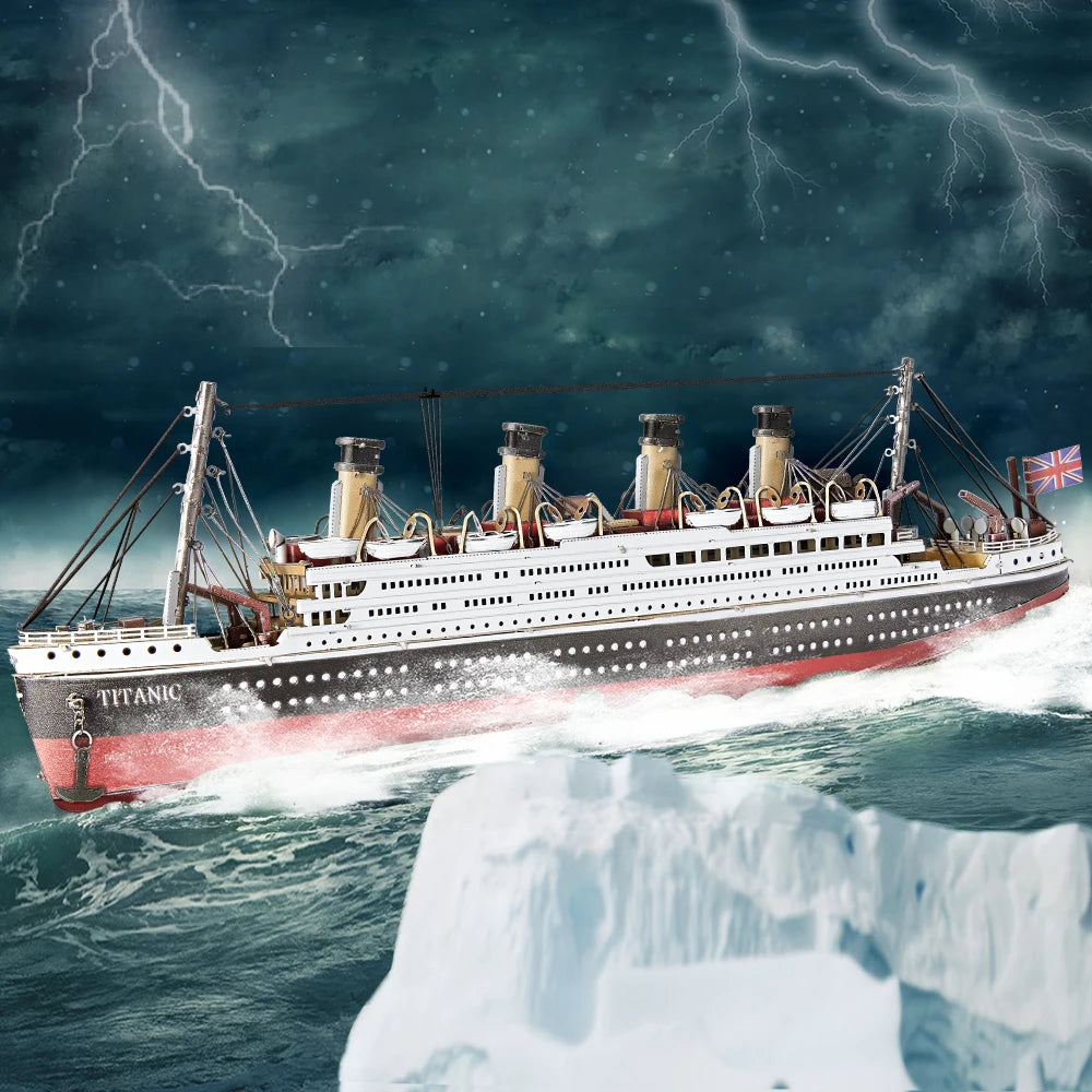 Piececool 3d Metal Puzzles Gifts for Adults Titanic Ship Model 226pcs Cruise Jigsaw Toys Building Kits Home Decoration