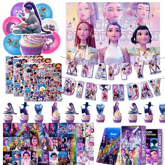 Demon Hunters Party Favor Birthday Party Decoration Disposable Tableware Bracelet Stamps Baby Shower Christmas Halloween Wedding