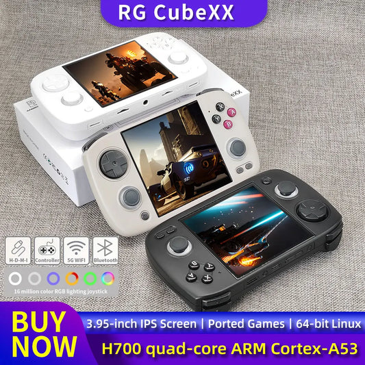 Anbernic RG CubeXX Retro Handheld Game Console 3.95 Inch IPS Screen 64 Bit Linux System Joystick Lighting