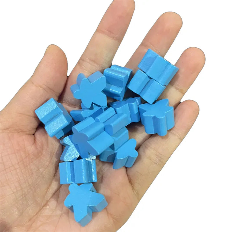 100 Wooden Meeples 14 colors 16mm Extra Board Game Pawns Pieces Replacement Tabletop Gaming components and Upgrade Accessories