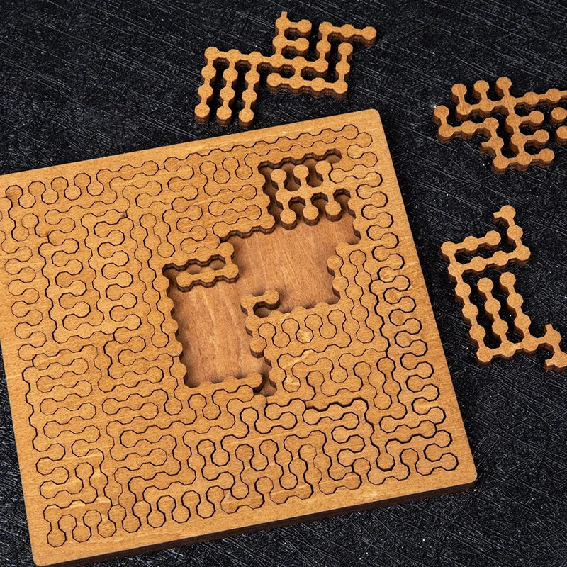 Impossible Wooden Puzzle IQ Puzzles for Adults Impossible JigSaw Puzzles Brain-teaser Ten Level Difficulty Tangram Board Games