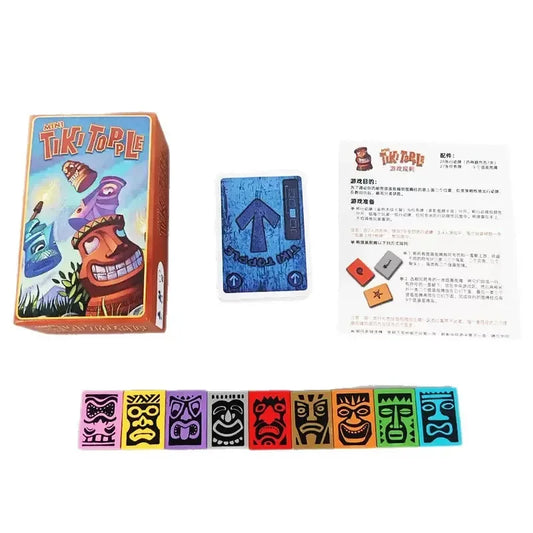 Chinese English Version Tiki Topple Board Game Card Strategy Fun Party Game 2-4 People