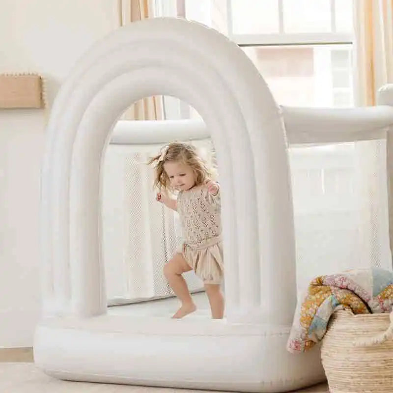 Rainbow Bounce House 1~6 Years Birthday Gift Children's Mini Inflatable Castle PVC Kids Toy Children's Castle Safe Silent