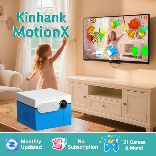 KINHANK MotionX Gaming Console with 20+Games for Kids & Families,Continuous Updates,Plug & Play Indoor Active Play System