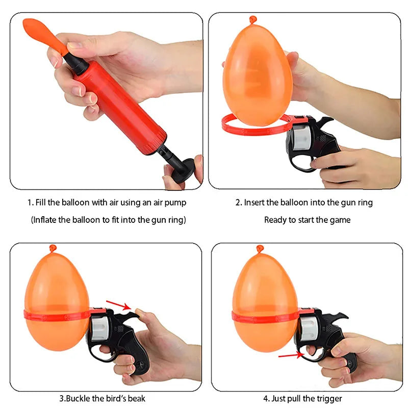 Russian Roulette Balloon Games Funny Turntable Balloon Board Game Gambling Gas Ball Gun Prank Toy Party Parody Water Ball Gun