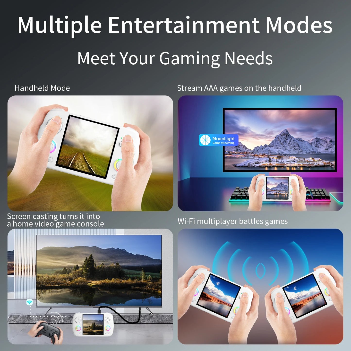 Anbernic RG CubeXX Retro Handheld Game Console 3.95 Inch IPS Screen 64 Bit Linux System Joystick Lighting