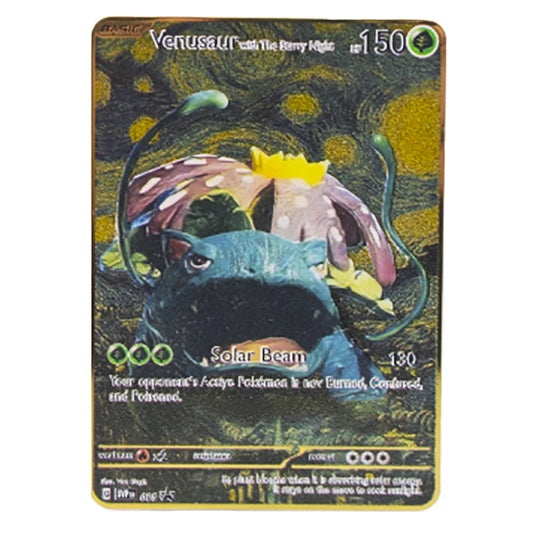 Pokemon Card Metal Pokémon Letters Pikachu Vmax Mewtwo Gx Charizard Vstar Golden Iron Playing Cards Anime Games Toys Kids Gifts
