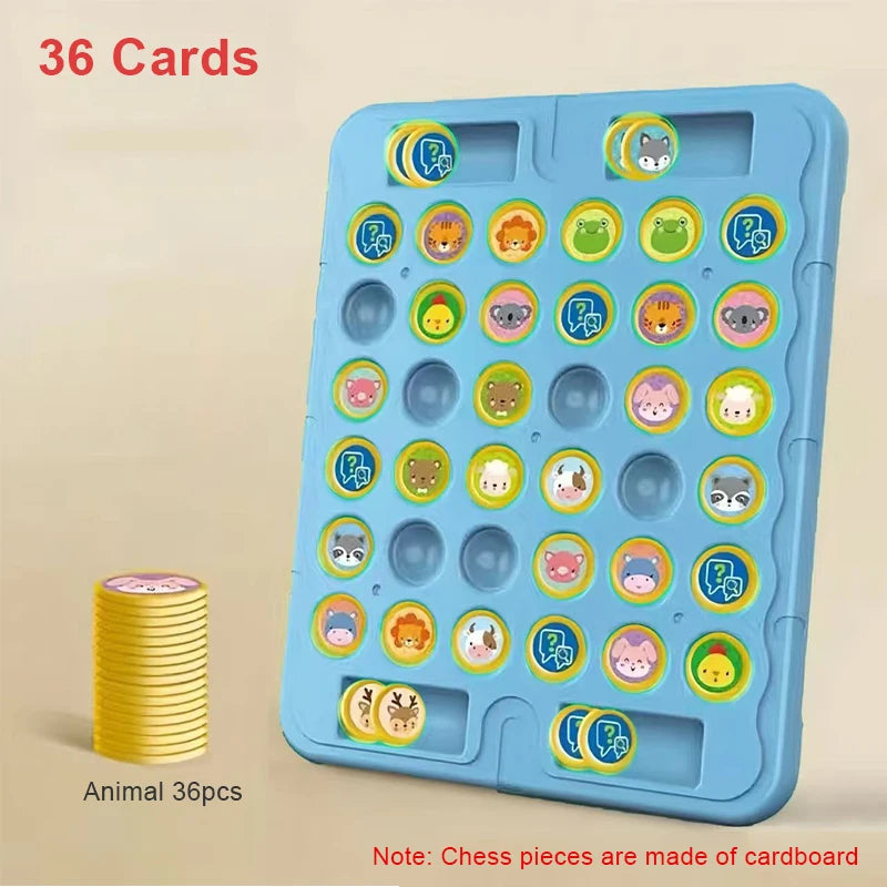 Kids Battle Chess Educational Toy Observation Concentration Training Fun Animal Flip Chess Parent-child Interactive Game Toys