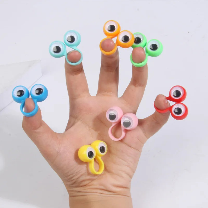 20pcs Wiggle Eyeball Finger Puppet Plastic Rings Toys for Kids Birthday Party Favor Practical Jokes Games Gifts Bag Fillers
