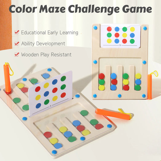 Four Color Walking Game Chess Single&Double Maze Battle Game Logical Thinking Training Montessori Early Education Puzzle Toys