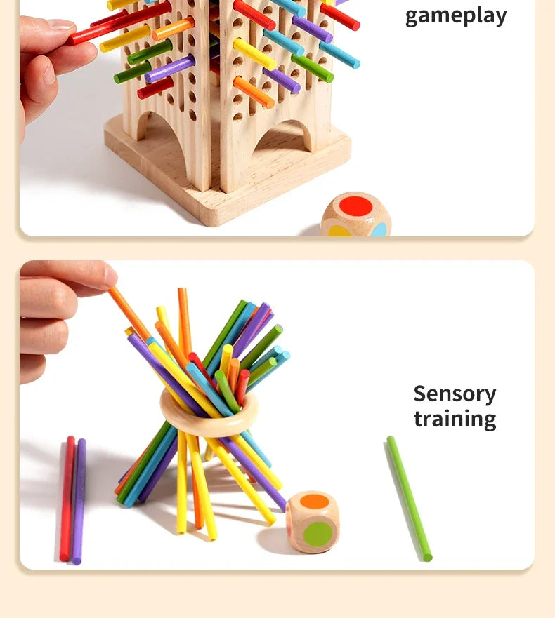 Wooden Stick Strategy Game for Kids Thinking Training Interactive Puzzle Toy Wooden Balance Battle Game for Family Party Fun