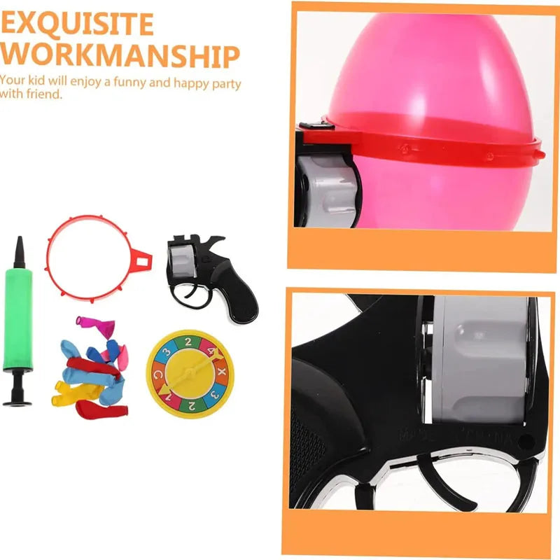 Russian Roulette Balloon Games Funny Turntable Balloon Board Game Gambling Gas Ball Gun Prank Toy Party Parody Water Ball Gun