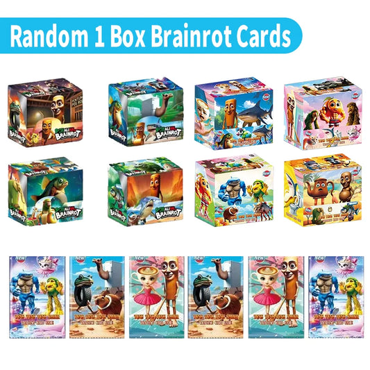 AI Brainrot Italian Collection Card Trend Card Blind Box TungTung Wooden Man Tralalelo Tralala Shark Card Game Toy Birthday Gift