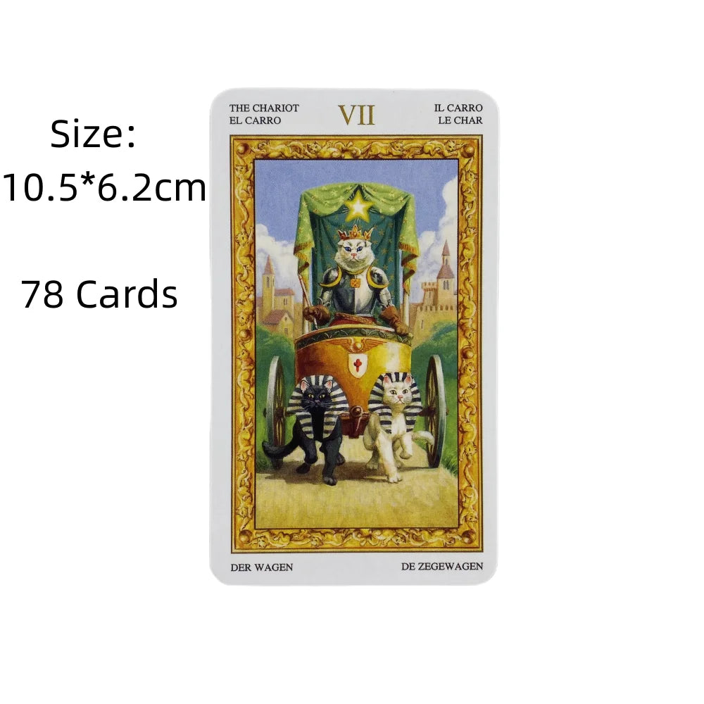 Tarot Of White Cats Cards A 78 Deck Oracle English Divination Edition Borad Playing Games