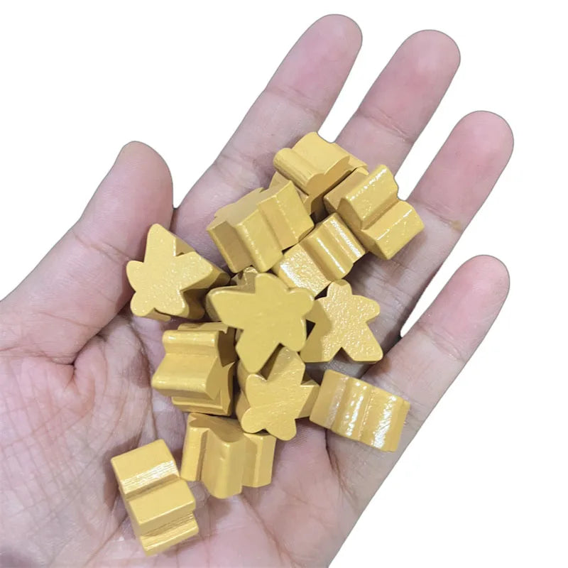 100 Wooden Meeples 14 colors 16mm Extra Board Game Pawns Pieces Replacement Tabletop Gaming components and Upgrade Accessories