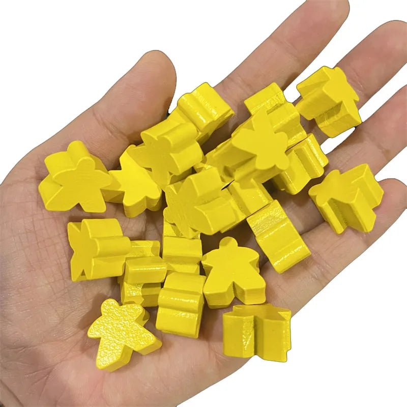 100 Wooden Meeples 14 colors 16mm Extra Board Game Pawns Pieces Replacement Tabletop Gaming components and Upgrade Accessories