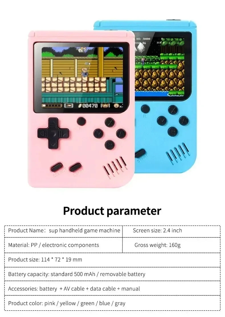 Retro Portable Mini Handheld Video Game Console 8-Bit 3.0 Inch LCD Color Kids Game Player Built-in 400 games For Kid Xmas Gift