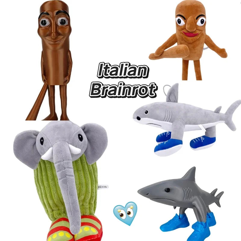 Brainrot Party Favor Tralalero Tralala Shark Plush Stuffed Soft Doll  Ornament Keychain Sticker Balloon Set Glass Party Supplies