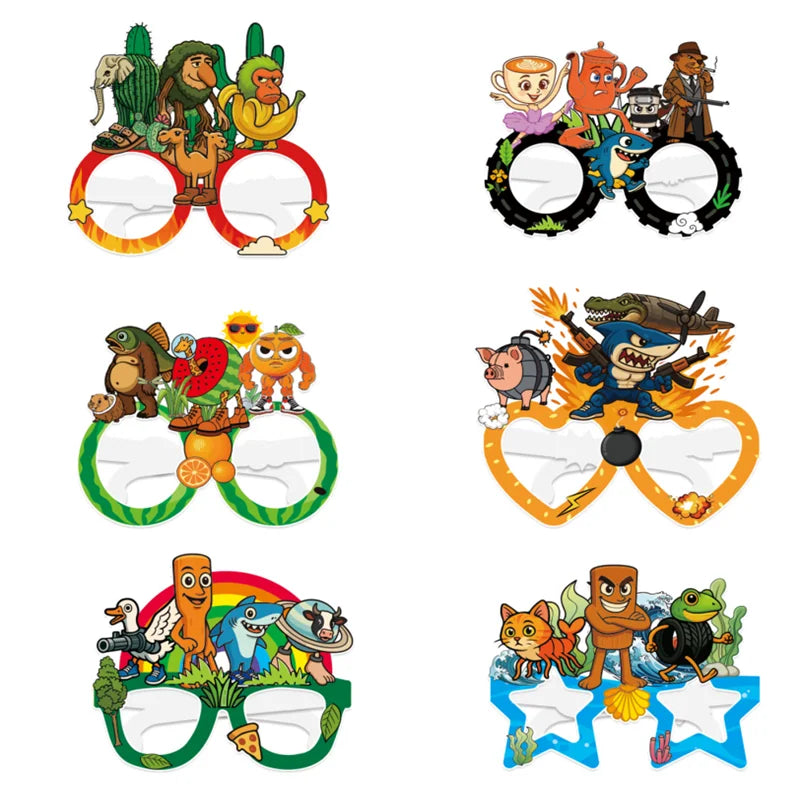 Brainrot Party Favor Tralalero Tralala Shark Plush Stuffed Soft Doll  Ornament Keychain Sticker Balloon Set Glass Party Supplies