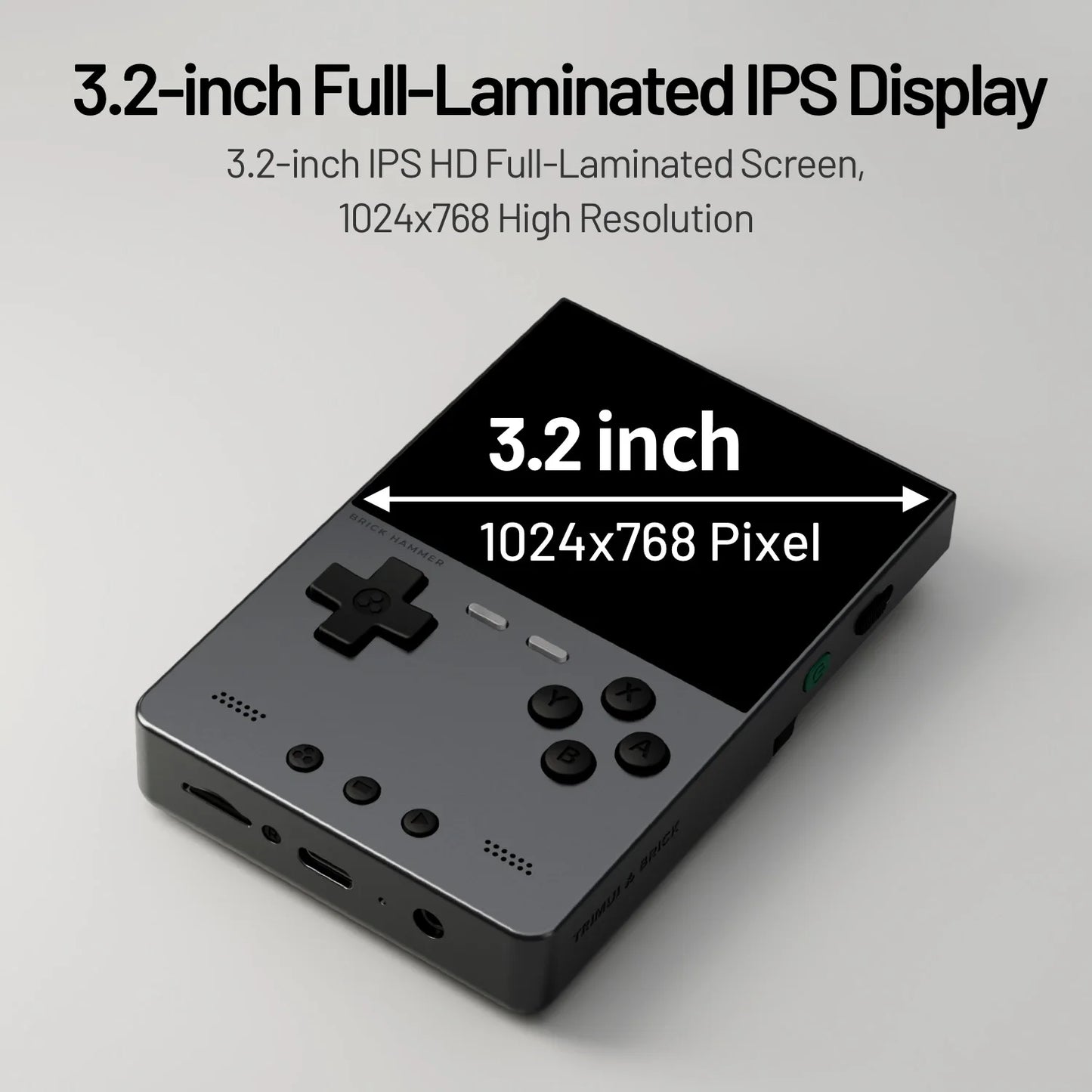 TRIMUI BRICK Video Game Console CNC Aluminum Alloy 3.2''IPS Screen A133P Linux OS TRIMUIUI LED Lighting Free Keycaps Player Gift