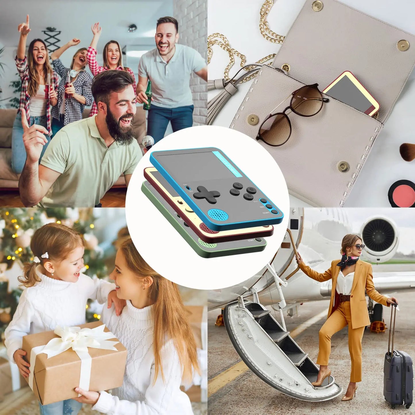 Handheld Game Console 500 Classic Games LCD Portable Retro Video Mini Game Console Rechargeable Great Gift for Kids and Adults