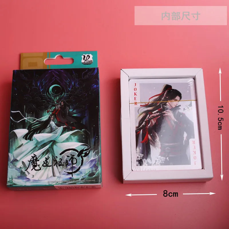 54Pcs Cards Anime Genshin Impact Cosplay Board Game Cards Jujutsu Bleach Hardcover Poker Toy Gift With Box