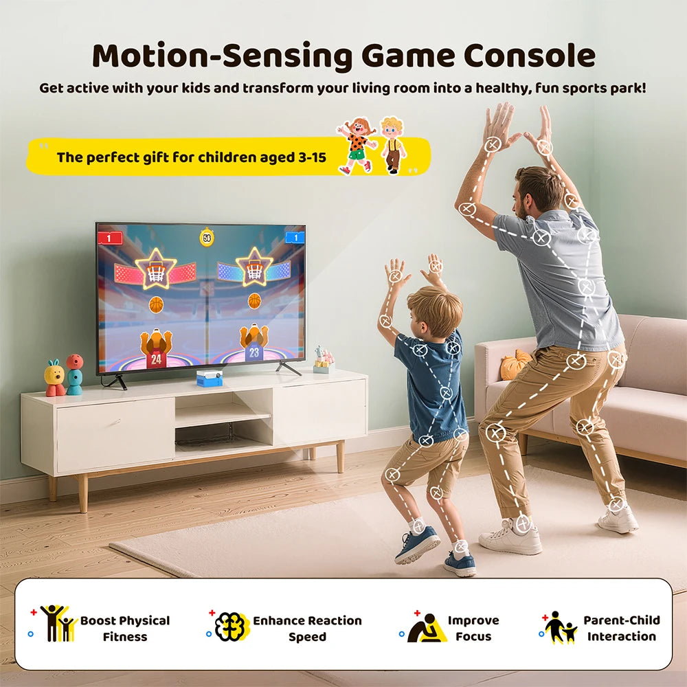KINHANK MotionX Gaming Console with 20+Games for Kids & Families,Continuous Updates,Plug & Play Indoor Active Play System