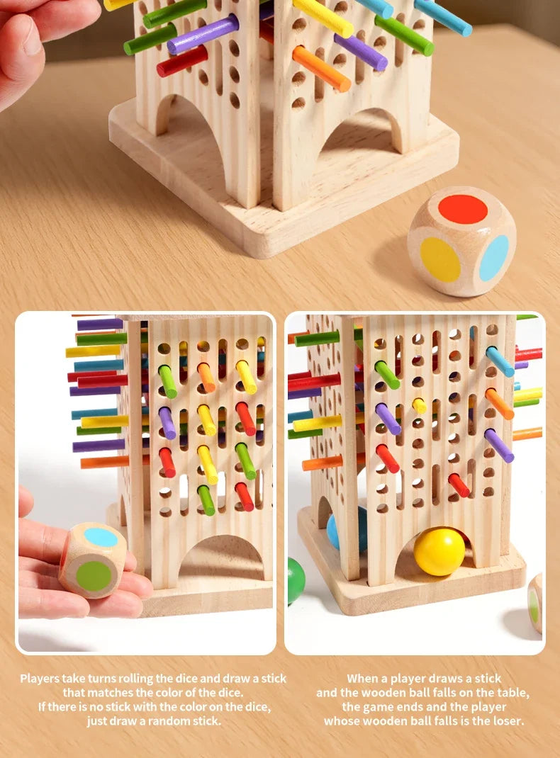 Wooden Stick Strategy Game for Kids Thinking Training Interactive Puzzle Toy Wooden Balance Battle Game for Family Party Fun