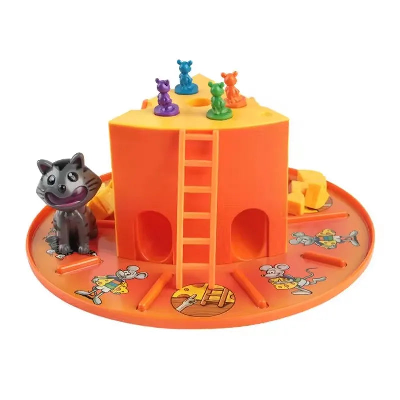 Kids Cheese Game Cat and Mouse Cake Board Game Parent-Child Interactive Strategy Family Party Game Toy