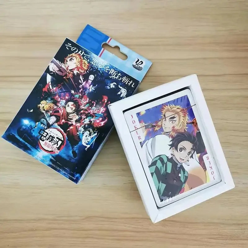54Pcs Cards Anime Genshin Impact Cosplay Board Game Cards Jujutsu Bleach Hardcover Poker Toy Gift With Box