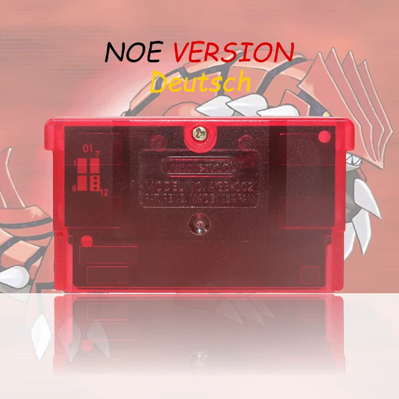 NOE Version Pokemon Blattgrune/Feuerrote/ Rubin/Saphir/Smaragd Video Game Cartridge High Quality with Battery for GBC