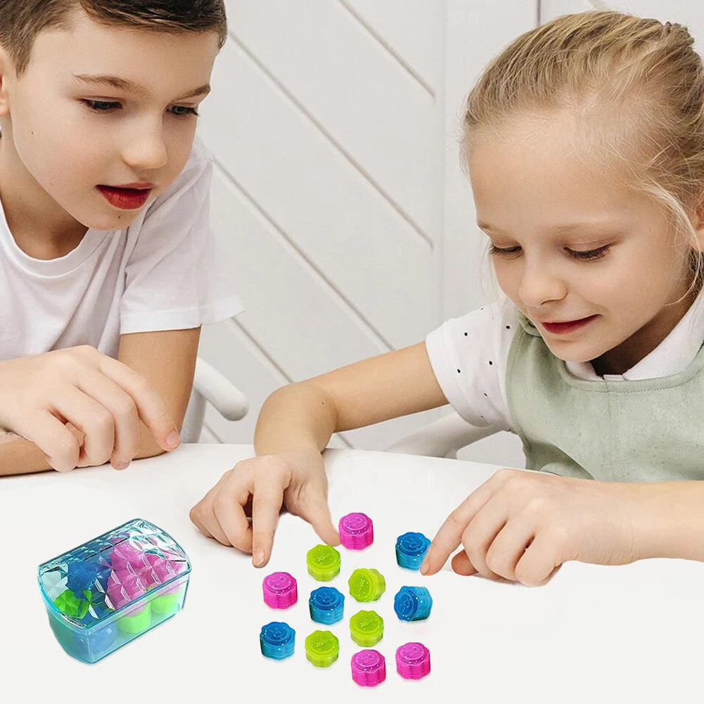12pcs Korea Traditional Play Game Gonggi Jack Stone Pebbles Set Box Exercise Colorful Fun Stress Relief Toy for Kids and Adults