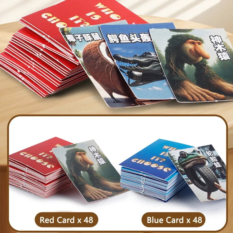 98pcs Cards/Set Brainrot Italian Guess Who I Am Puzzle Card Games Tralalero Tralala Tungtungtung Sahur brr brr patapim Toy Gifts