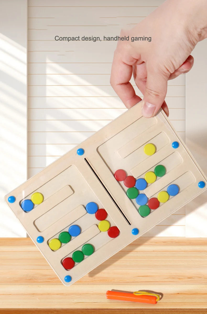 Four Color Walking Game Chess Single&Double Maze Battle Game Logical Thinking Training Montessori Early Education Puzzle Toys