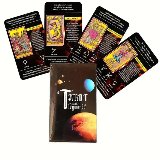 1 Box Tarot with Keywords Tarot Deck Divination Board Game Family Party Entertainment Cards for Beginners And Collectors