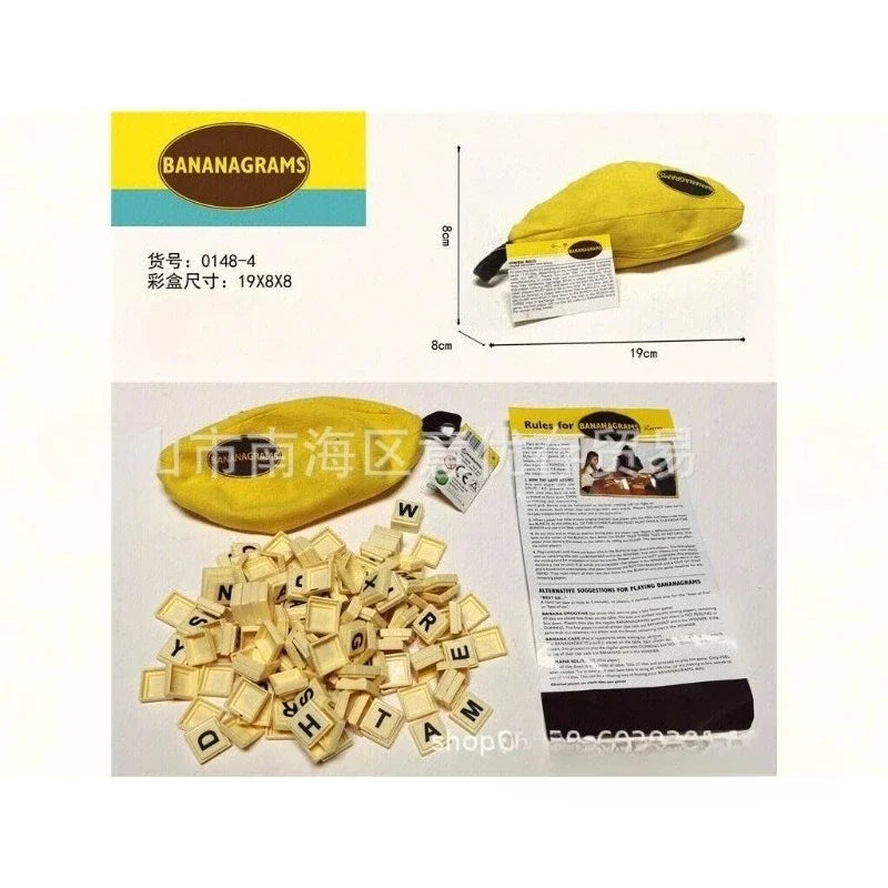 English version of the board game Bananagrams Banana English Scrabble
